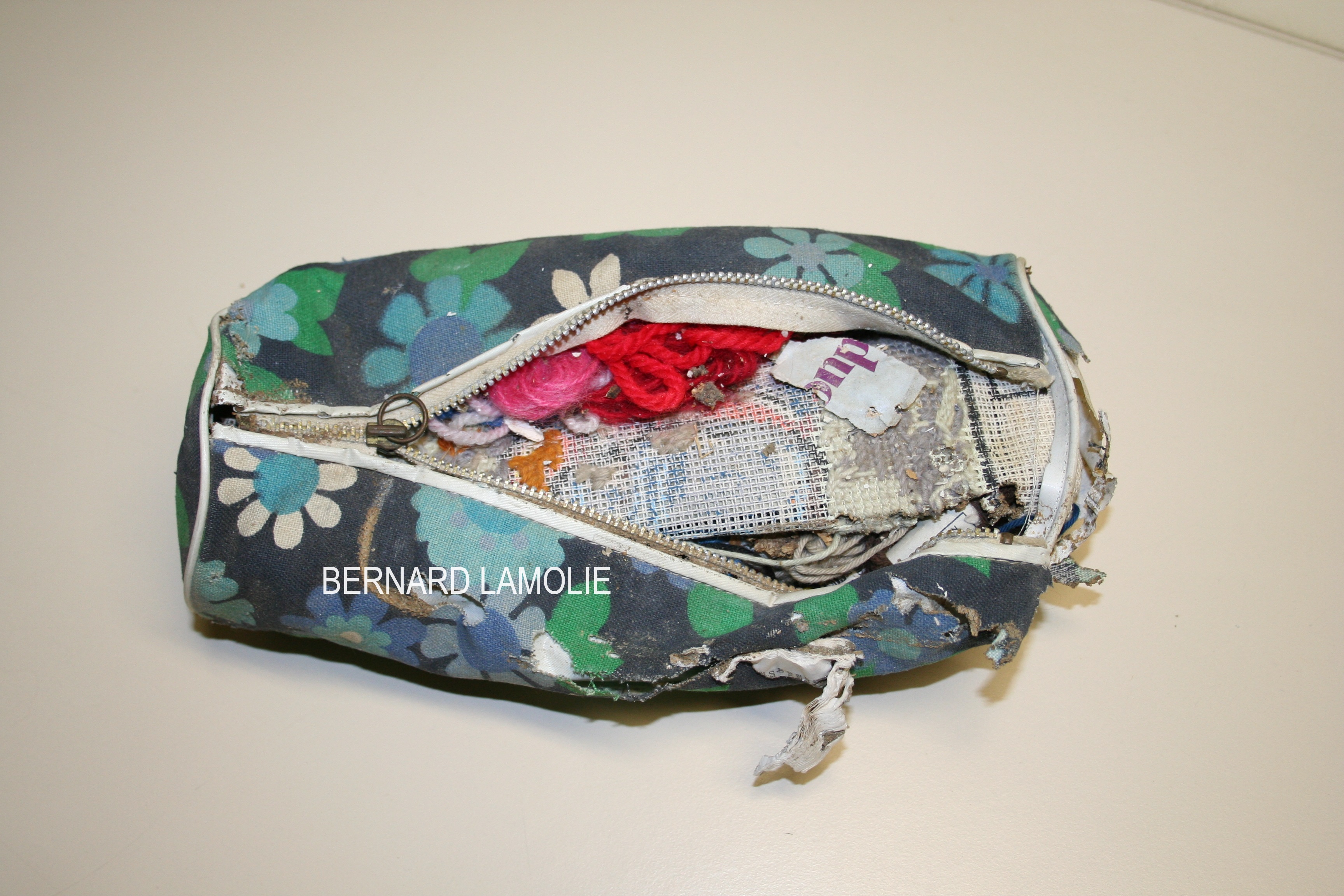 Trousse d'écolier dégradée par termites